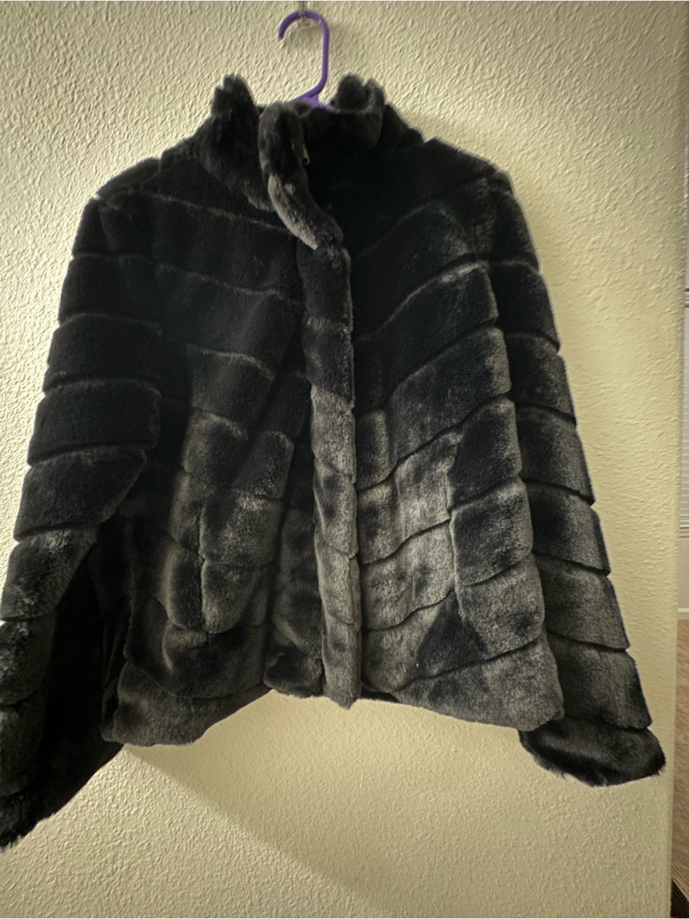 Ci Sono Black Faux Fur Teddy Jacket